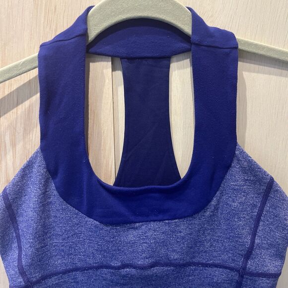 Lululemon Women's Scoop Neck Racerback Tank Top shirt blue Size 6 work out - Picture 2 of 7